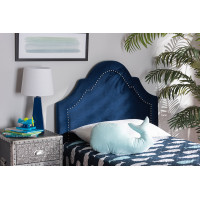 Baxton Studio BBT6567-Navy Blue-HB-Twin Rita Modern and Contemporary Navy Blue Velvet Fabric Upholstered Twin Size Headboard